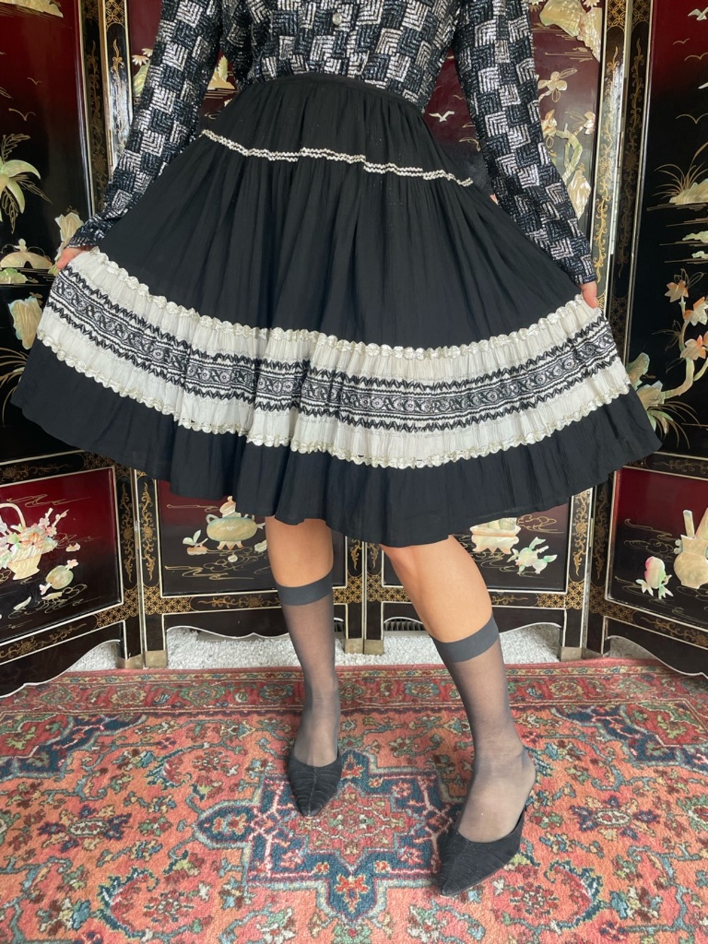 1950s folk Patio Skirt